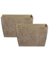 Conjunto de 2 vasos para plantas SILENEV 59 cm Castanho