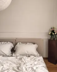 Bed Corduroy LINARDS 160 x 200 cm (EU King Size) Beige_933128