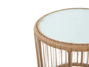 Bistro Set with Cushions LABICO PE Rattan Light Brown_781642