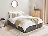 Ottoman Bed without Headboard DINAN Fabric Dark Grey 140 x 200 cm (EU Double)