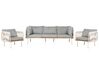 Lounge Set Aluminium weiß 5-Sitzer Auflagen grau SENISE_928152