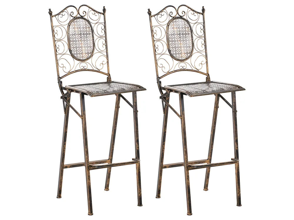 Garden Bar Set Folding BORMIO Metal Black_966377