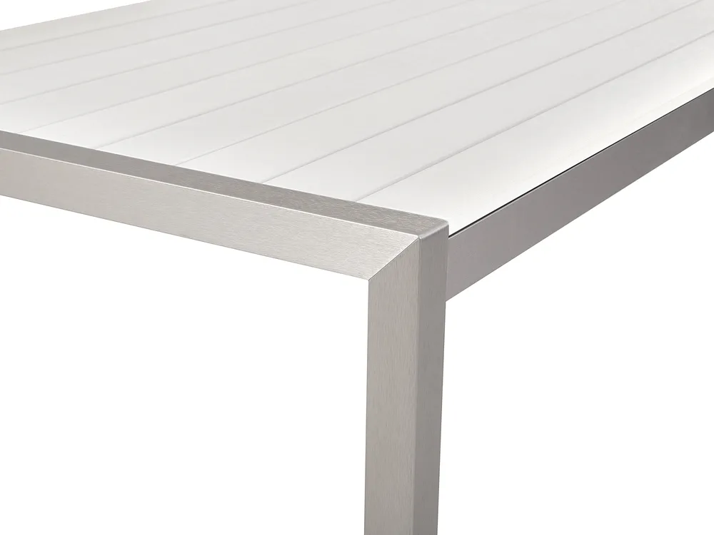 Garden Dining Table VERNIO 180 cm 90 cm Metal White_775166