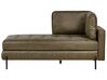 Right Hand Faux Leather Chaise Lounge Green REBAIS_935816