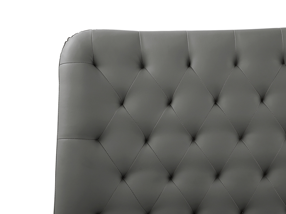 Faux Leather EU Super King Size Bed Grey ESSONNE Beliani