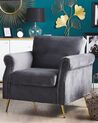 Fauteuil en velours gris VIETAS_775578