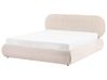 Bett mit Stauraum CAMPAN Stoff Hellbeige 160 x 200 cm