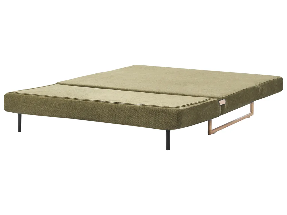 Sofa Bed 3 Seater JERSLEV Fabric Green_1012858