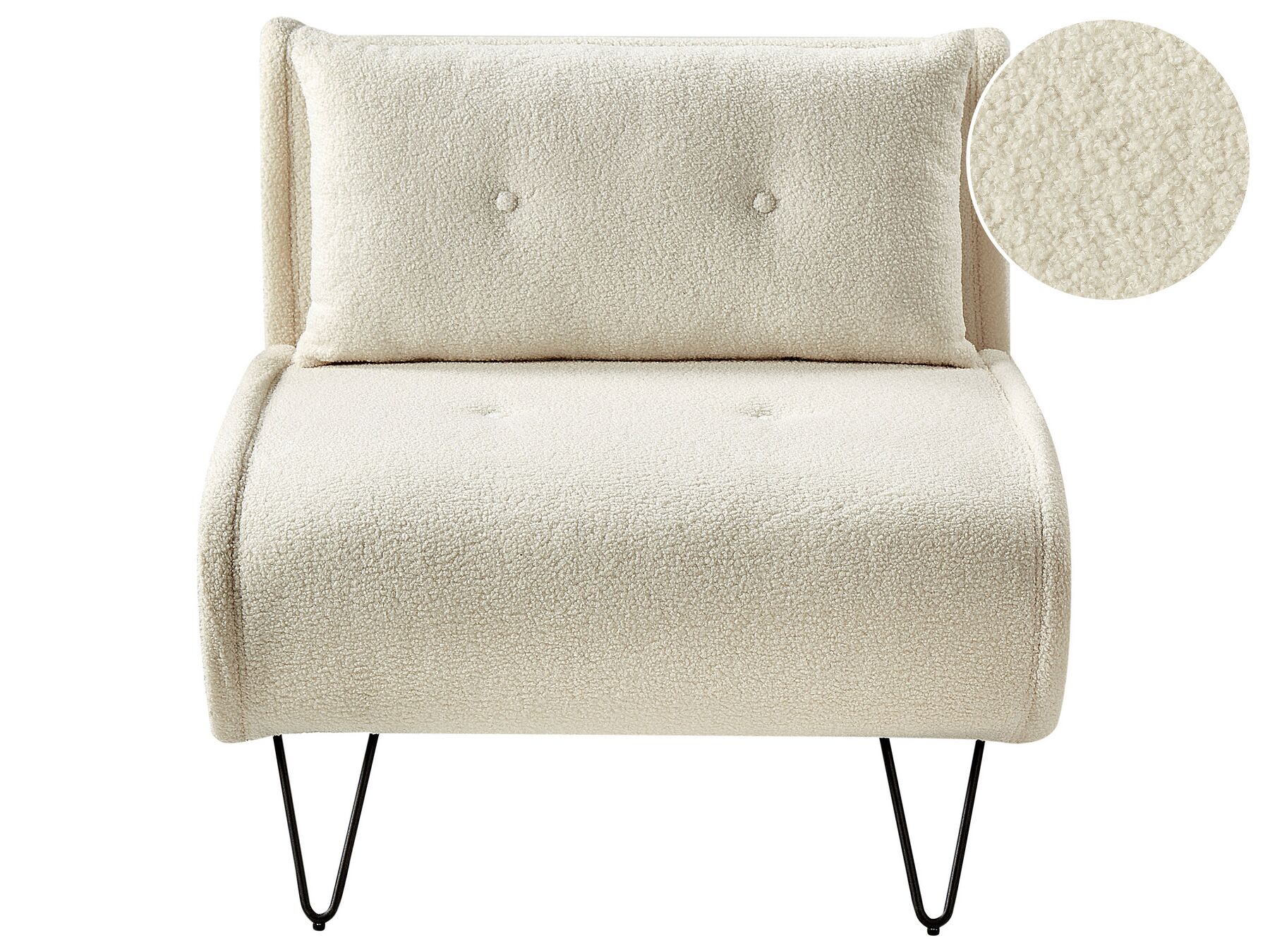 Sofá-cama de 1 lugar em tecido bouclé creme claro VESTFOLD_930402