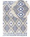 Bavlněný koberec 140 x 200 cm světle béžový/ modrý MANAVGAT_843955
