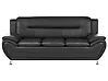 Sofa 3 Seater LEIRA Faux Leather Black