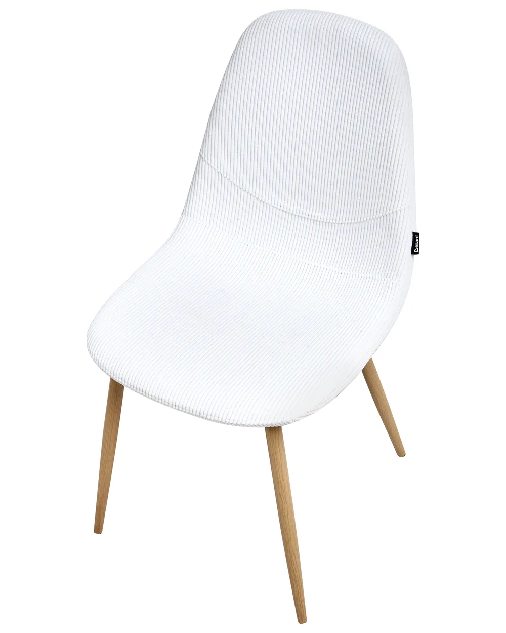 Set of 2 Dining Chairs HILDEN Corduroy White_995172