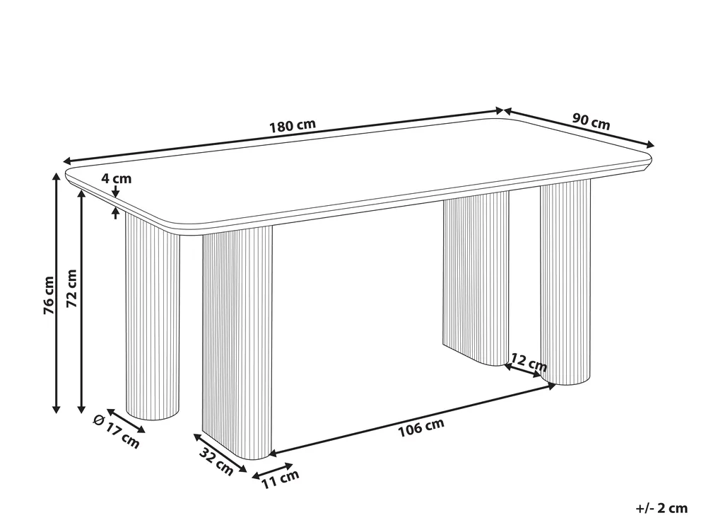 Dining Table BARROY Travertine Effect 180 cm 90 cm_1002768