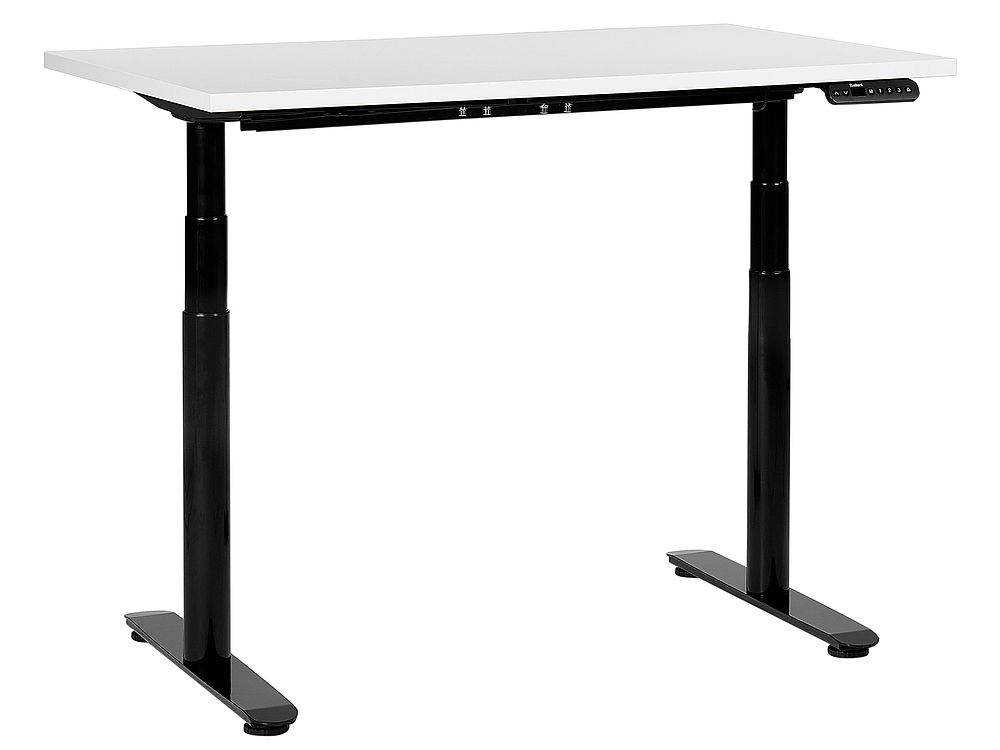 Elektrisk justerbart hæve sænkebord DESTINAS 120 cm x 72 cm Hvid/sort