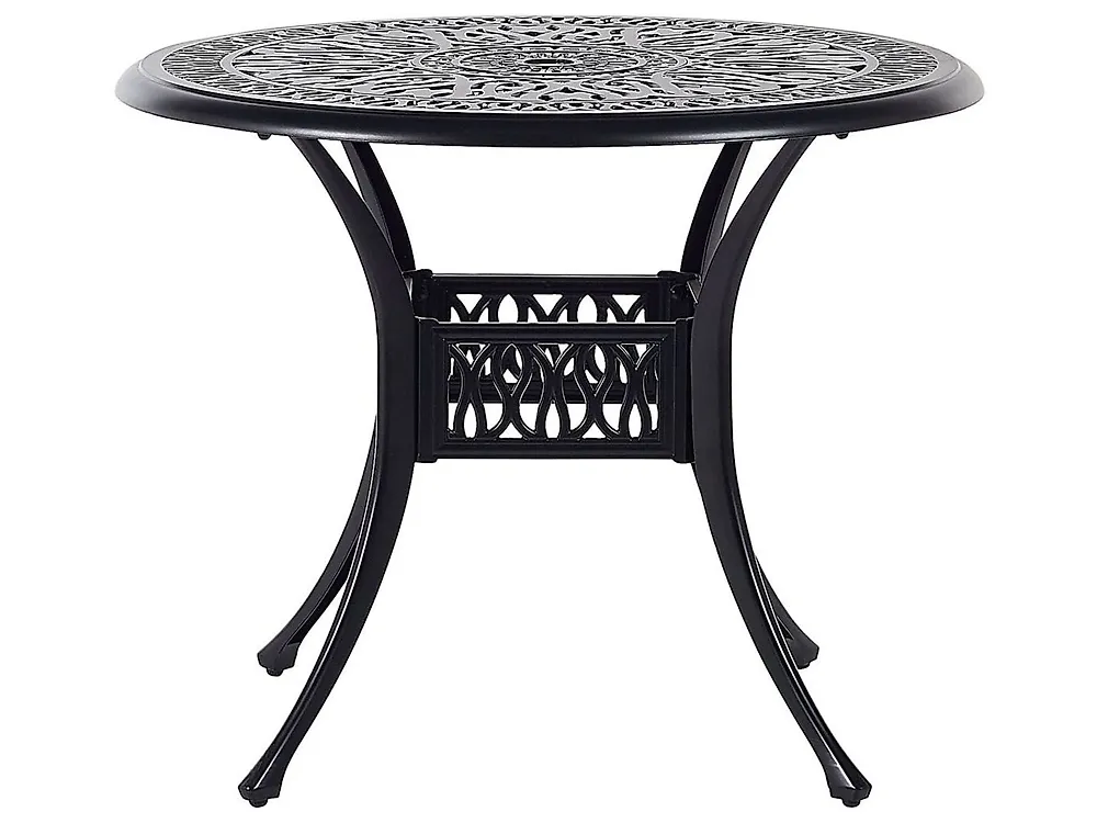 Table Bistrot Ronde Acier Noir Motifs 60 Cm - Style Industriel Café Terrasse Jardin
