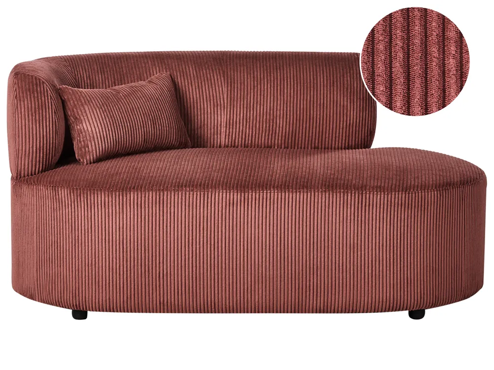 Linkszijdige chaise longue VANVEY Corduroy Rood