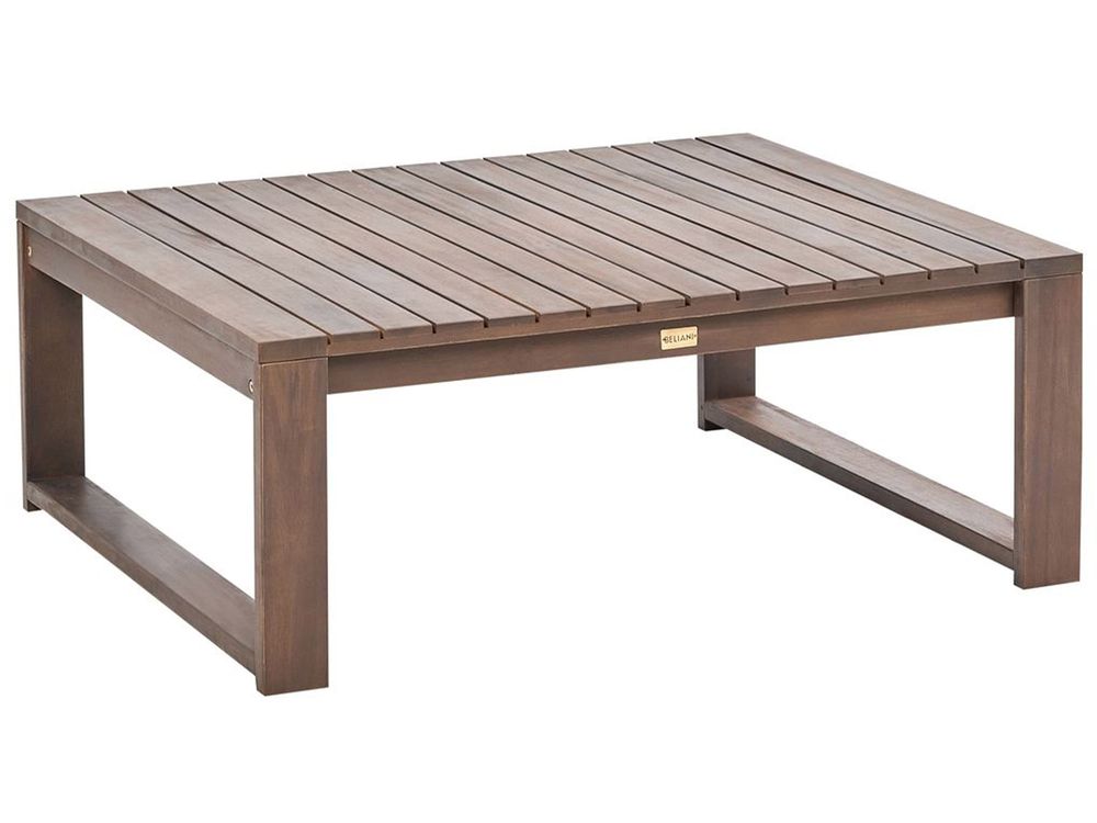 Table basse de jardin TIMOR 90 cm 75 cm Bois d'acacia certifié Marron foncé