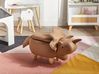 Storage Animal Stool TRICERATOPS Dinosaur Fabric Brown