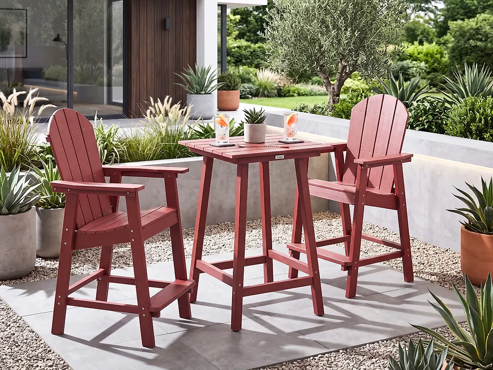 Garden Bar Table ADIRONDACK 60 cm 59 cm Synthetic Material Red_1178931