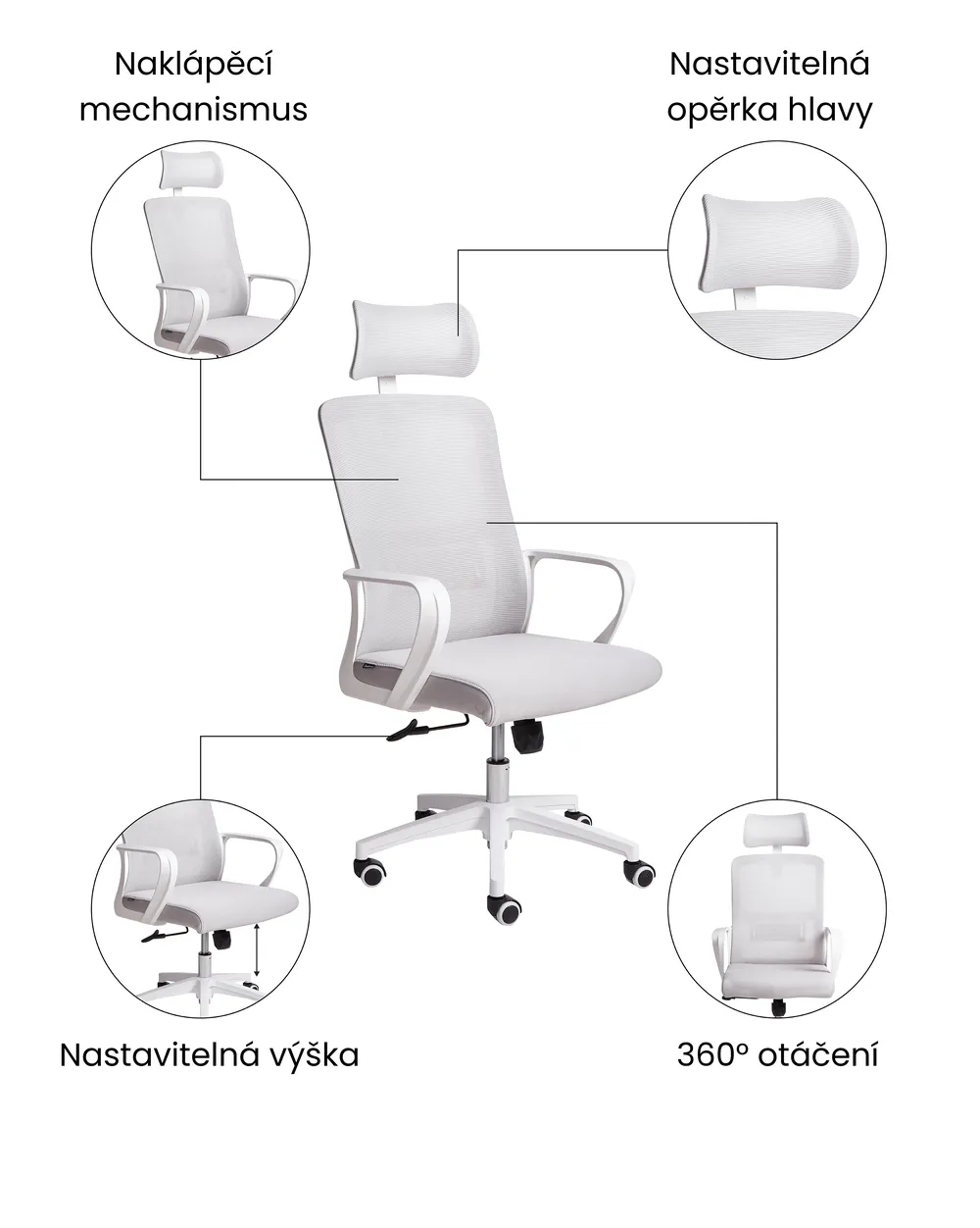 Kancelářská židle MONARCH Světle šedá_1073742