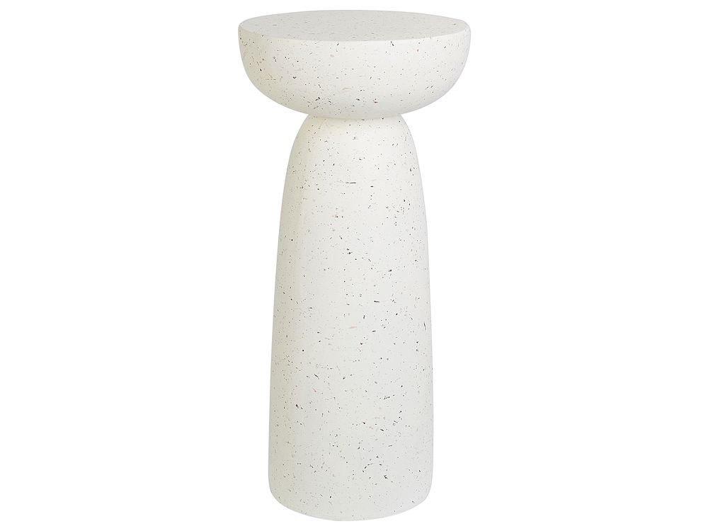Odkladací stolík CADINI 33 cm 33 cm Terazzo efekt Krémová biela