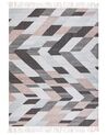 Teppich Jute mehrfarbig 160 x 230 cm geometrisches Muster Kurzflor NAKKAS_852715