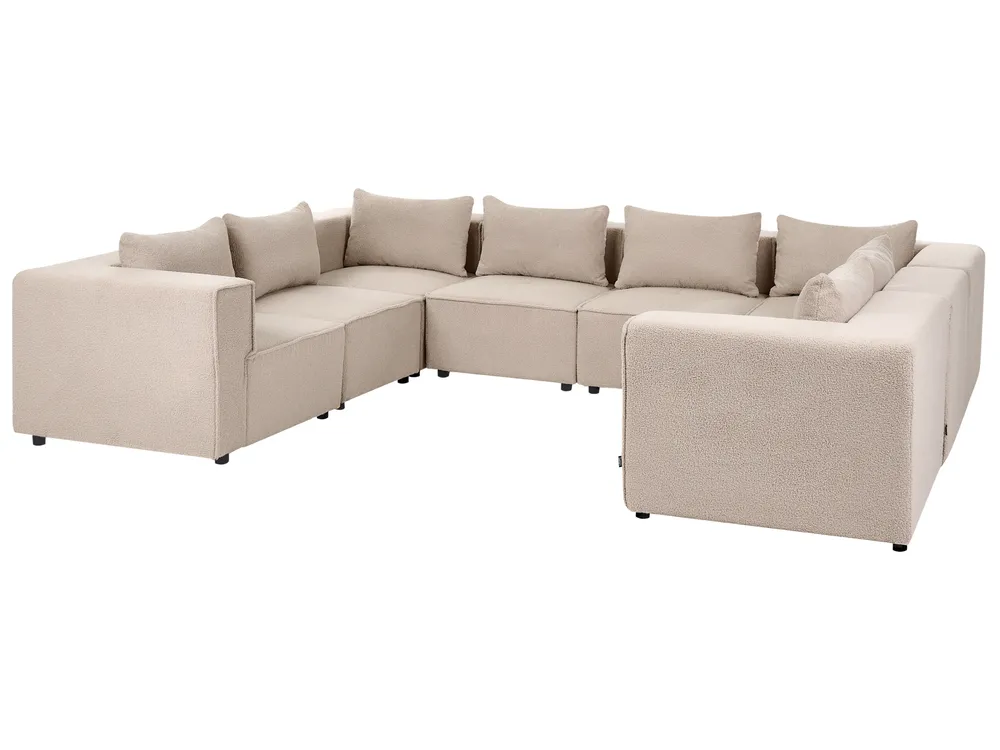 Divano modulare a U 8 posti AXEBO Bouclé Beige_1077290