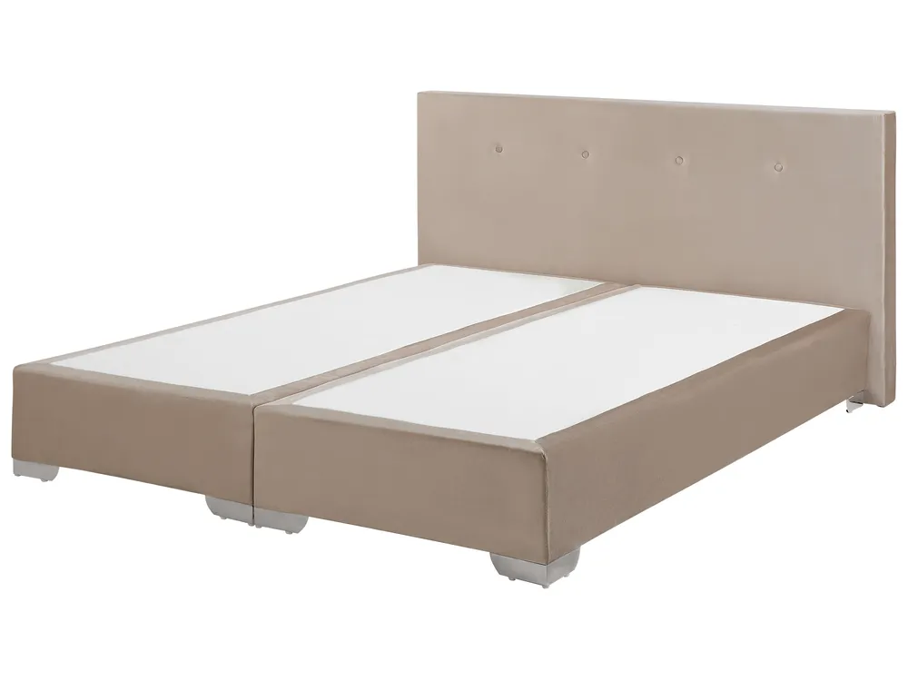 Divan Bed Velvet CONSUL 160 x 200 cm (EU King Size) Light Beige_736368