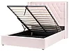 Ottoman Bed LUBBON Velvet Pastel Pink 140 x 200 cm (EU Double)