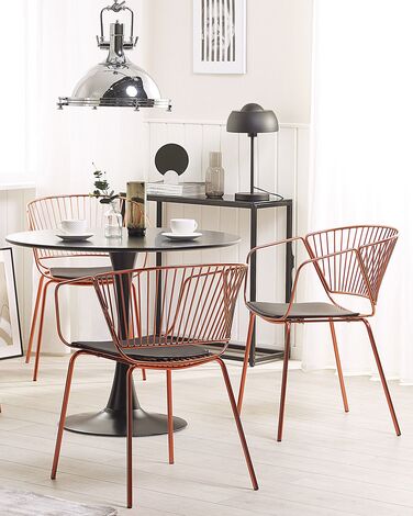 Set of 2 Metal Dining Chairs Copper RIGBY