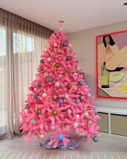 Artificial Christmas Tree FARNHAM 210 cm Pink_948536