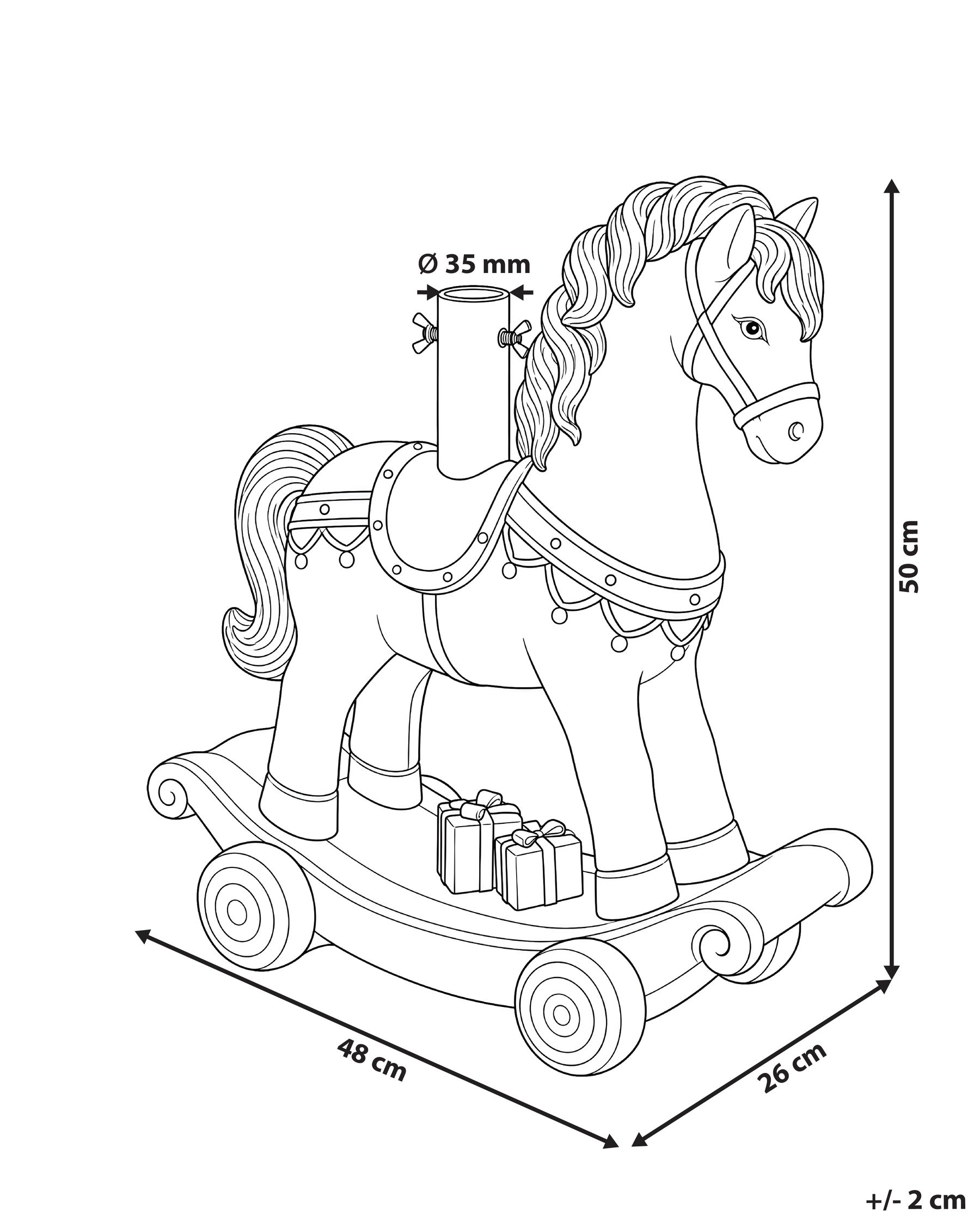 Christmas Tree Stand TEPASTO 48 cm Rocking Horse White_1185220