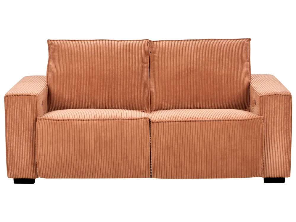 Electric Recliner Sofa 2 Seater NUKARI Corduroy Orange_919669