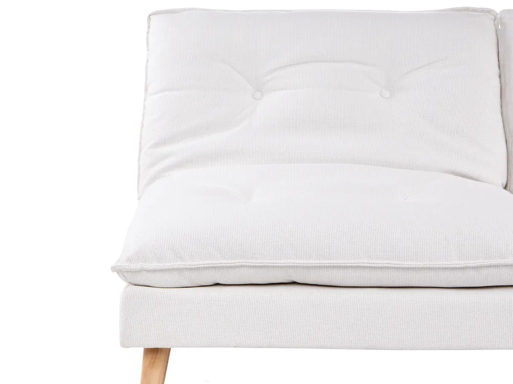 Sofa Bed 3 Seater YILA Fabric White_1056285
