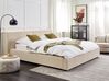 Manšestrová postel 180 x 200 cm béžová LINARDS_876128