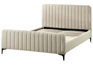Bed Boucle LUNAN 140 x 200 cm (EU Double) Beige_960710