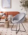 Silla de comedor FLOBY II Terciopelo Gris claro