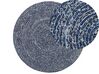 Teppich Baumwolle dunkelblau Jeans Optik ⌀ 140 cm BULUCA_757769