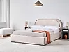 Ottoman Bed QUILLIEN Chenille Taupe 140 x 200 cm (EU Double)