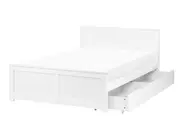 Bed with 2 Drawers SABRAN Pine Wood White 120 x 200 cm (EU Small Double)_1060876