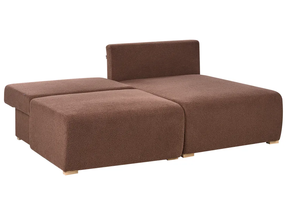 Modular Corner Sofa NERBO Boucle Brown Left Hand_1034414