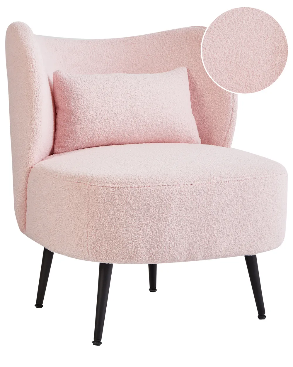 Armchair OTSBY Boucle Pastel Pink