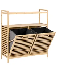 Tilt-Out Laundry Cabinet CEJAR 88 cm Bamboo Light Brown_1144739