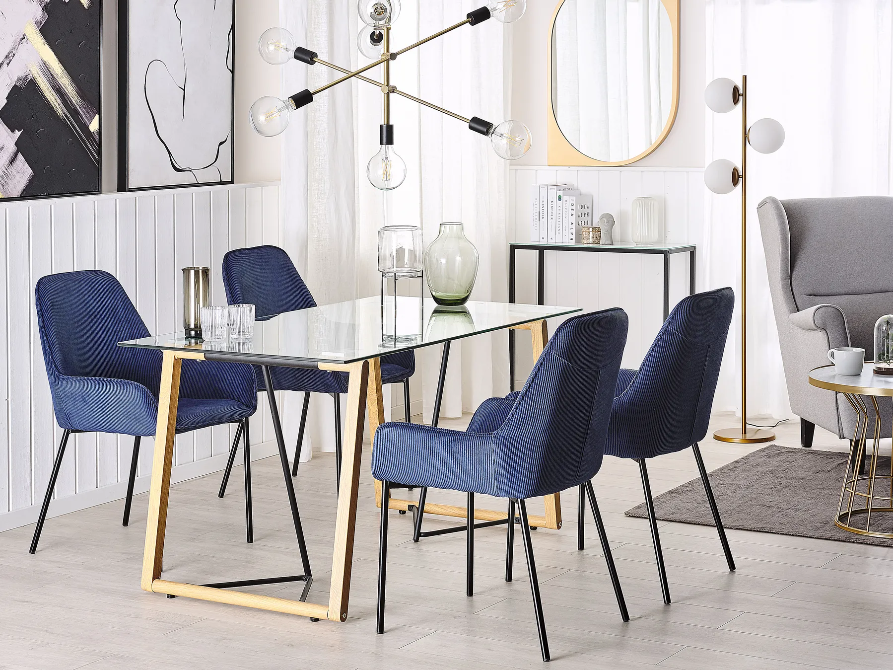 Dining Table TACOMA Light Brown 140 cm 80 cm Tempered Glass_786370