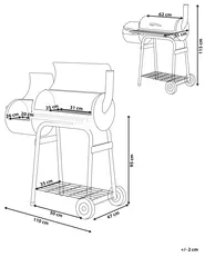 Barbecue a carbonella SATAH con affumicatore Metallo Nero_822698