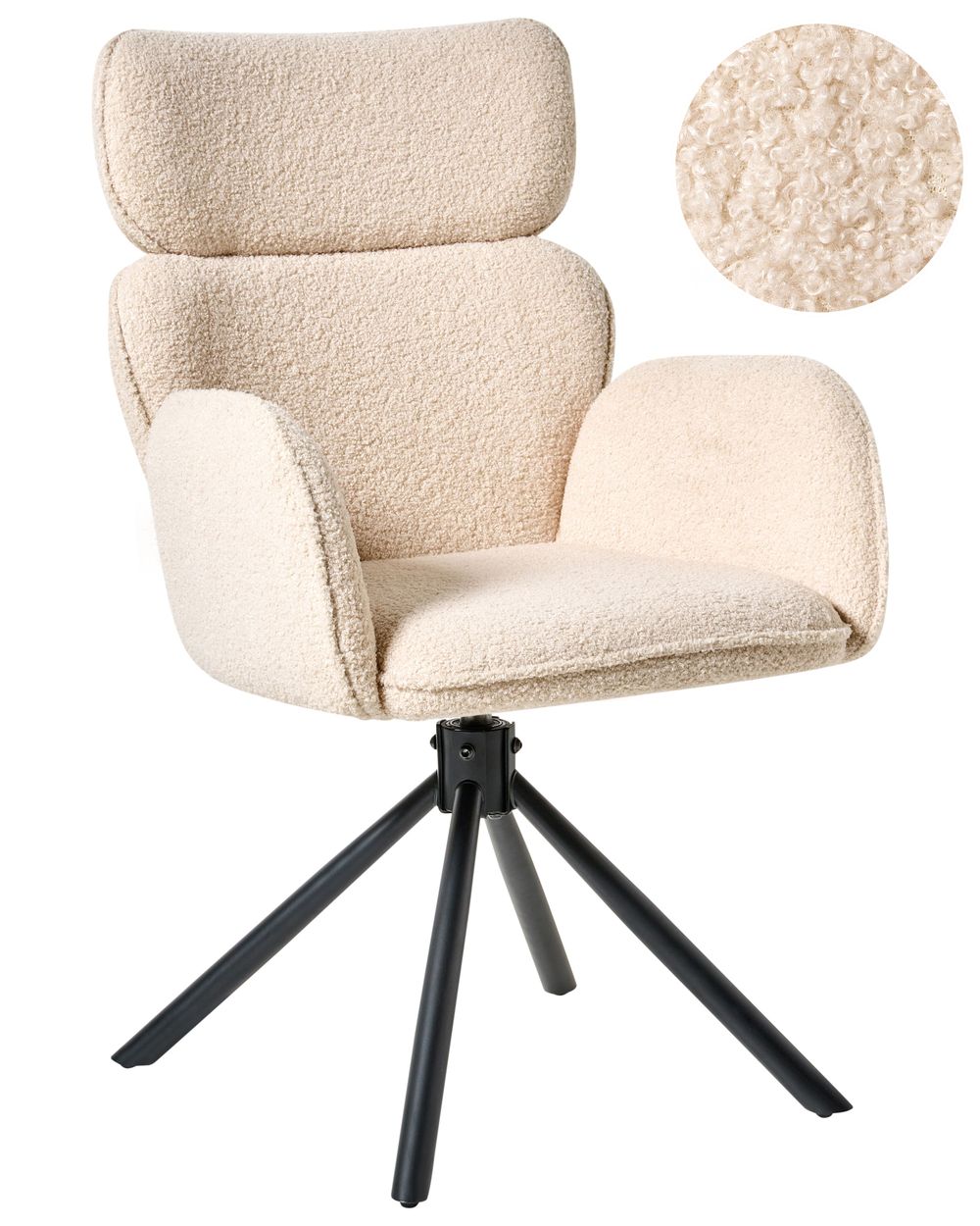Chaise de salle à manger ALENE Bouclé Beige clair