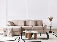 Corner Sofa 4 Seater KOHLO Fabric Taupe Right Hand_945110
