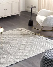 Rug SAVUR Grey 160 x 230 cm Wool_862378