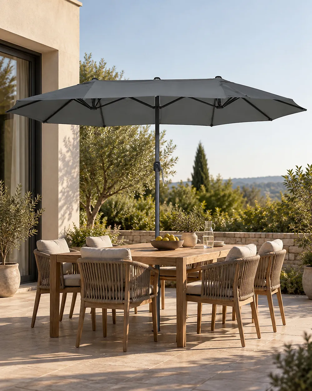 Patio Parasol 460 cm SIBILLA Grey_1175866