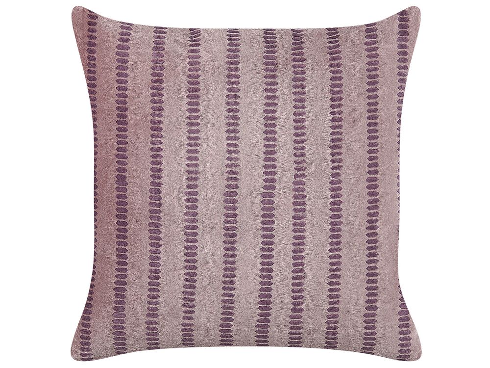 Throw Cushion AGAPANTHUS 45 x 45 cm Velvet Pink Striped